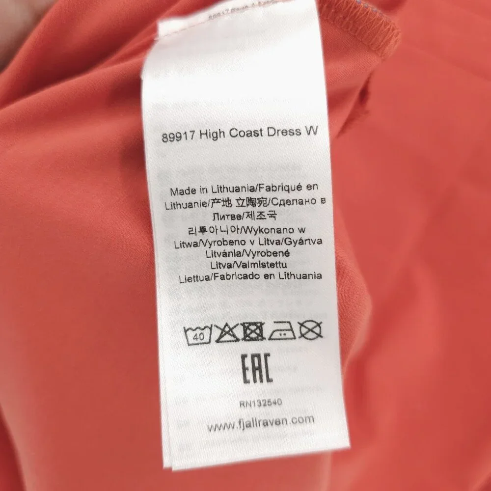 NWT FJALLRAVEN high Coast Dress Organic Cotton Blend Rowan Red Orange SMALL - Picture 8 of 11